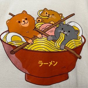 Cats and Ramen tshirt medium Threadless brand